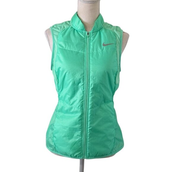 Nike Vest Women's Size Small Green Athletic Running Lightweight Full Zip Reflect - Picture 1 of 10